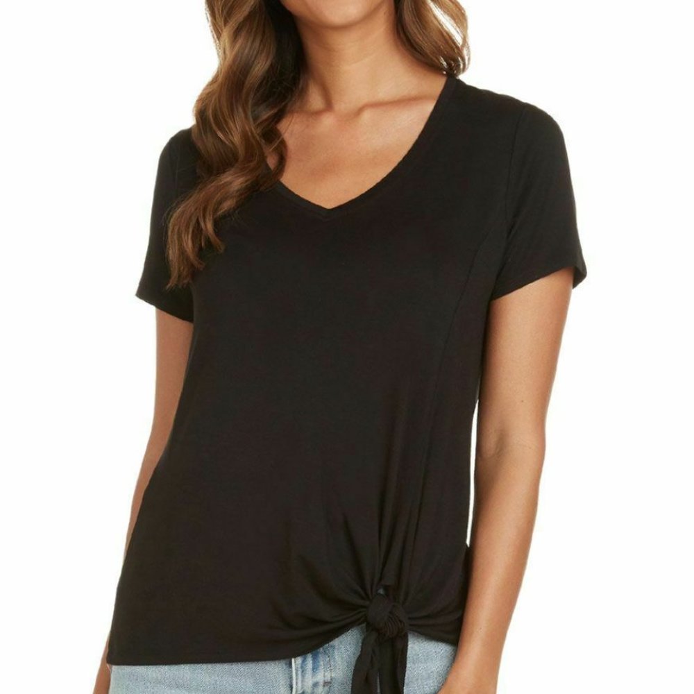 Matty M V-Neck Side Tie Tee NEW